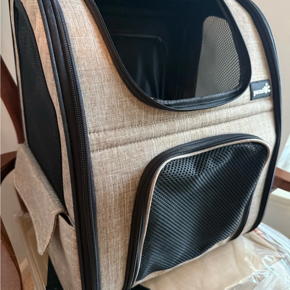 PeCute Khaki Small Pet Carrier Backpack